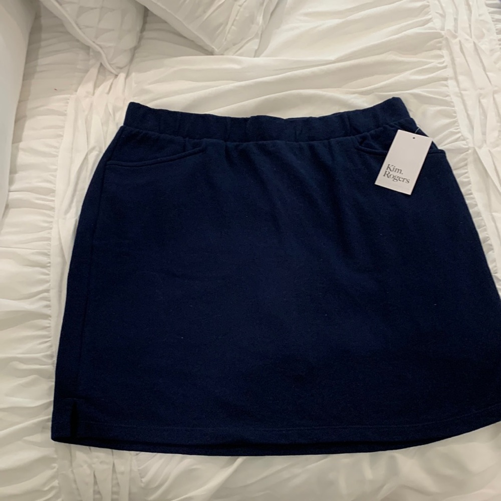 Kim Rogers Women's  Stretch Knit Skirt Shorts Elastic Waist Pull On Sz M